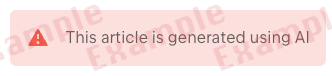 AI Disclaimer example AI Disclaimer example
